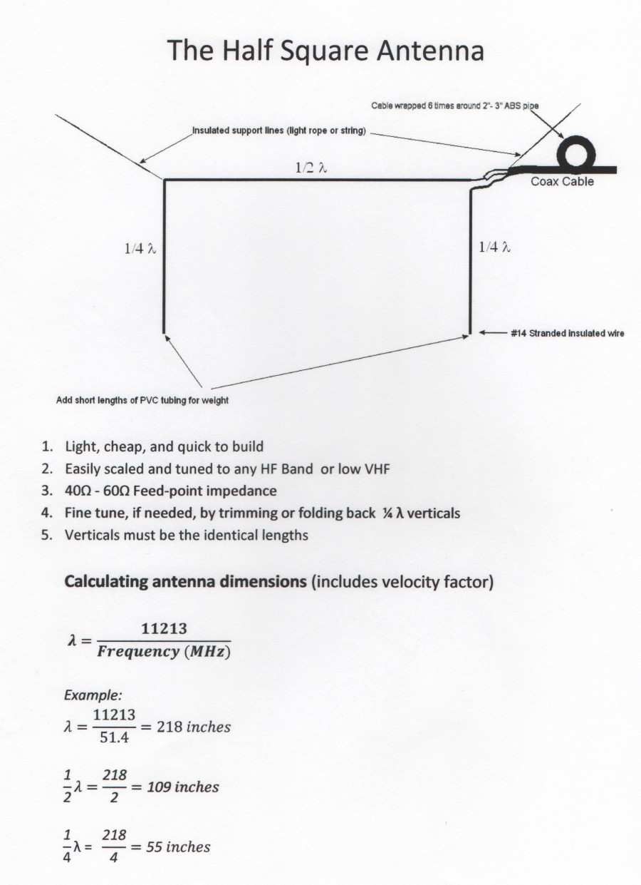 Half square antenna easy wire dx antenna amateur radio club oroville ca